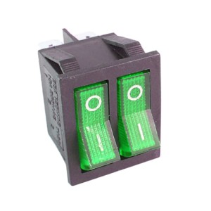 Przełącznik podświetlany podwójny ON-OFF 230V