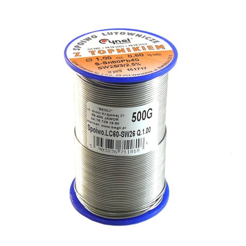 Spoiwo LC60-SW26 średnica 1.0mm 500g