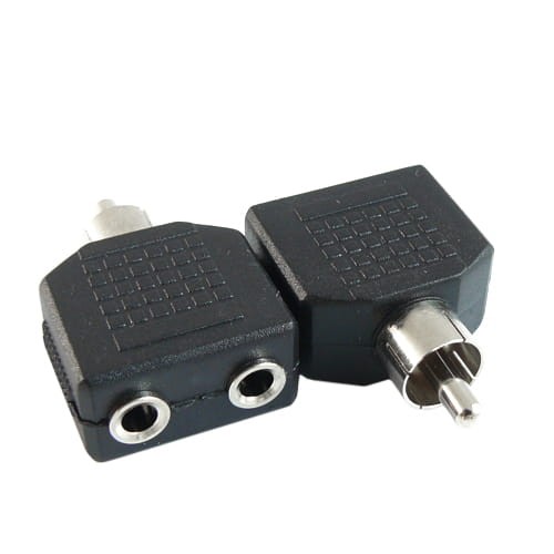 Rozgałęźnik wtyk RCA na 2 gniazda Jack 3.5mm