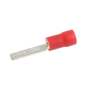 Konektor płaski izolowany średnica 3mm długość 14.5mm czerwony przekrój przewodu 0.5 - 1.5 mm2