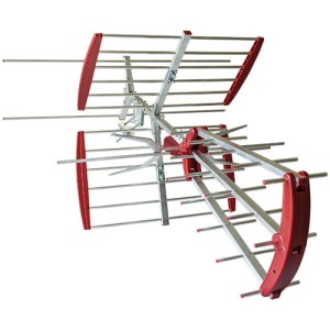 Antena trójramienna zewnętrzna HN63W ze wzmacniaczem Pasmo UHF i VHF wzmacniacz 24dB filtr LTE;32 elementy