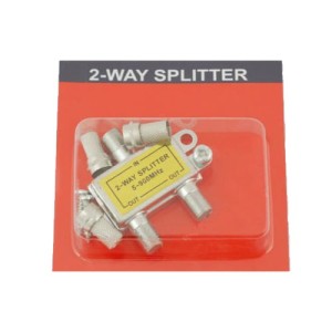 Spliter antenowy ze złączami typu F (1 wejście, 2 wyjścia) + złącza F