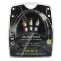 Przyłącze 3 wtyki RCA na 3 wtyki RCA RGB PROFi BEGLI 1.5m