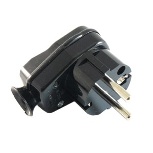 Wtyczka sieciowa kątowa 230V/16A czarna (produkcja Polska)