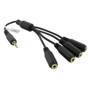 Rozgałęziacz jack wtyk 3.5 na 4gniazda 3.5mm stereo na przewodzie