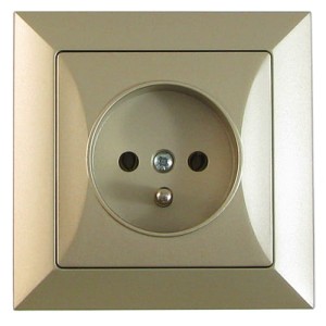 Gniazdo z uziemieniem podtynkowe pojedyncze Piaskowy OPAL
