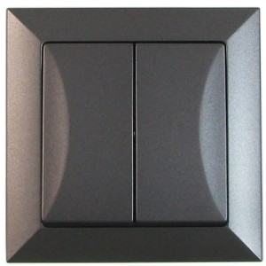 Wyłącznik prądu podtynkowy podwójny świecznikowy grafit OPAL