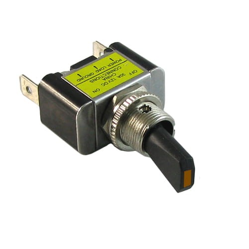 Przełącznik samochodowy dźwigniowy ASW-07D podświetlany żółty 