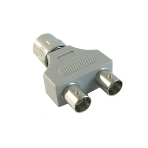 Trójnik wtyk BNC na dwa gniazda BNC izolowany 50 Ohm