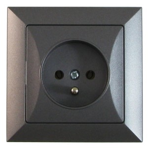 Gniazdo z uziemieniem podtynkowe pojedyncze grafit OPAL
