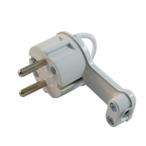 Wtyczka kątowa ultrapłaska 250V/16A-biała