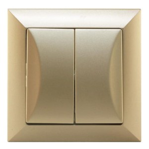 Wyłącznik podtynkowy podwójny świecznikowy piaskowy OPAL