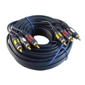 Przyłącze 3 wtyki RCA na 3 wtyki RCA HQ (łezka) 10m