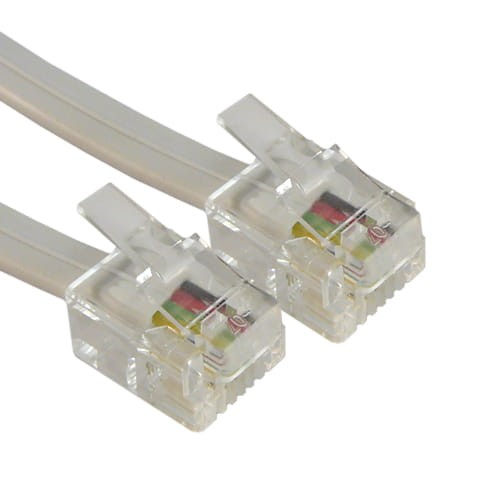 Przyłącze telefoniczne aparat-linia wtyk 6p4c na wtyk 6p4c 4m białe