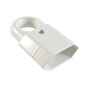 Gniazdo sieciowe płaskie z uchwytem białe 2.5A 250V