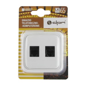 Gniazdo telefoniczno-komputerowe N/T, białe - 65037/LK65