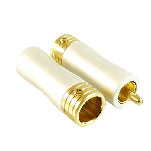 Wtyk RCA cinch na kabel 10mm złocony