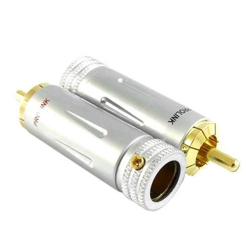 Wtyk RCA cinch na kabel 8-10mm złocony