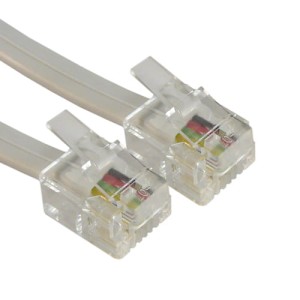 Przyłącze telefoniczne aparat-linia wtyk 6p4c na wtyk 6p4c 20m białe