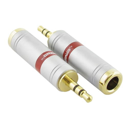 Adapter wtyk Jack 3.5mm na gniazdo Jack 6.3mm chromowany HQ