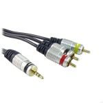 Przyłącze wtyk Jack 3.5mm (4 polowy) na 3 wtyki RCA (cinch) 1.5m