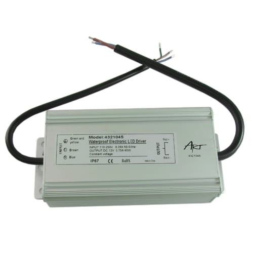 Zasilacz do LED 12V/3.75A 45W, wodoodporny klasa szczelności IP67