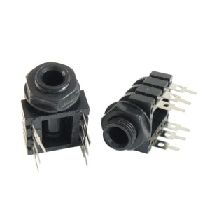 Gniazdo Jack 6.3mm stereo do obudowy i płytki drukowanej plastikowe przykręcane