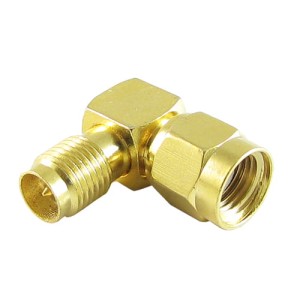 Przej.wt.SMA RP/wt.SMA RP kątowy, złoty