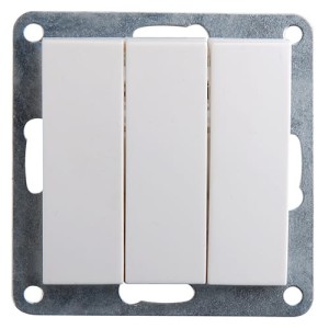 Wyłącznik potrójny N1+1+1 podtynkowy 10A/230V, biały 60 corner