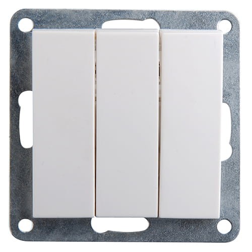 Wyłącznik potrójny N1+1+1 podtynkowy 10A/230V, biały 60 corner